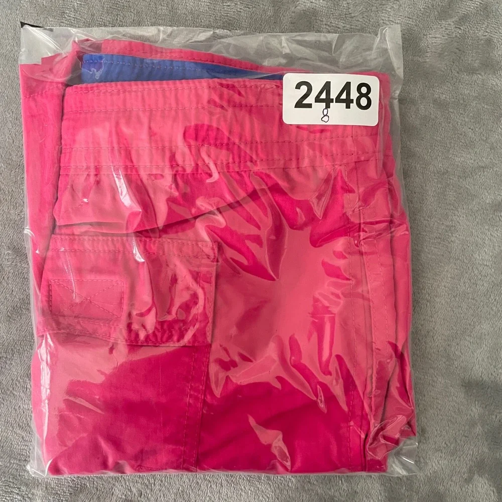 Polo Ralph Lauren Swim Trunks Men XL Pink Blue Pony Logo Mesh Lined Board Shorts